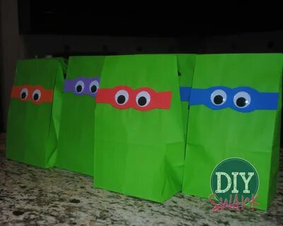 DIY Ninja Turtle Party Favor Bags - Swanky Design Company Ni