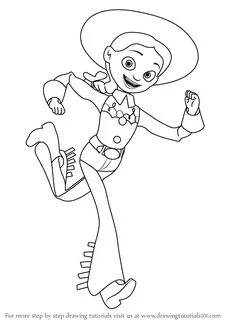 How to Draw Jessie from Toy Story - DrawingTutorials101.com 