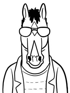 BoJack Horseman in Sunglasses Coloring Page - Free Printable