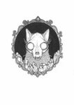 Framed Cat Skull and Crystals by Knelsonsc on DeviantArt Cat