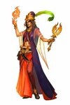 Female Human Sorcerer Phoenix - Pathfinder 2E PFRPG DND D&D 