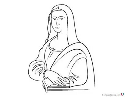 Mona Lisa Coloring Pages Line Art Clipart - Free Printable C