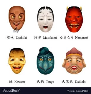 Image and meaning of japanese masks