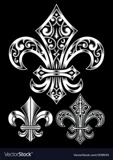 Ornate fleur de lis set Royalty Free Vector Image