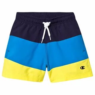 Champion - Branded Swim Trunks Navy, Blue and Yellow - Babys