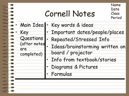 Cornell Note-Taking and note-taking tips. - ppt download