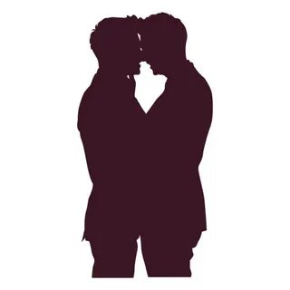 Romantic Gay Couple Silhouette Transparent PNG & SVG Vector