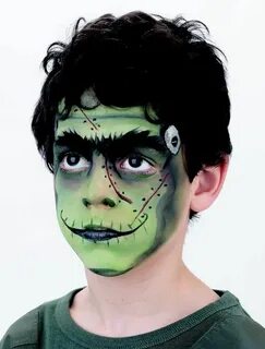 Halloween face paint ideas: Frankenstein's monster face pain