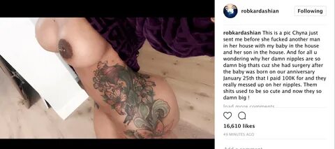 NSFW: Rob Kardashian Leaks Nude Photos Of Blac Chyna As He G