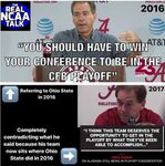 Nick Saban meme about Alabama, Ohio State, CFP playoff scorc