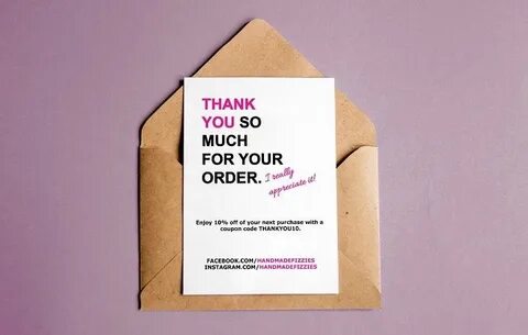 Insert Order Marketing For Small Business DIY Thank You Card