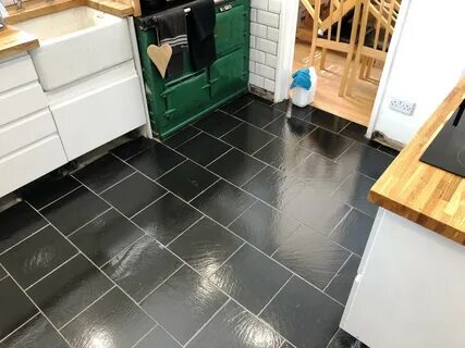 Tired Kitchen Slate Floor Given New Life in High Wycombe - S