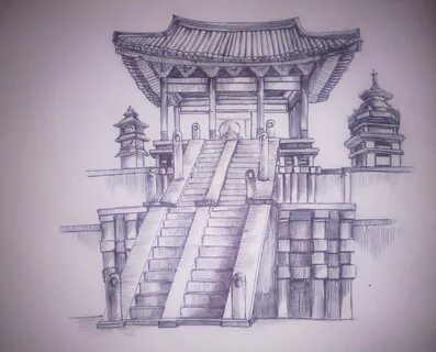 chinese temple 3 Temple japonais, Dessin architecture, Art s