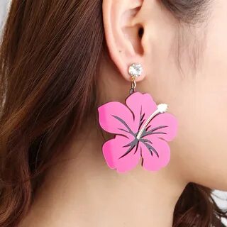 Trendy Exaggerated Style Rose Red Blue Flower Rhinestone Wom