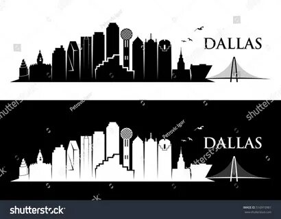 Dallas Skyline Vector Illustration: стоковая векторная графи