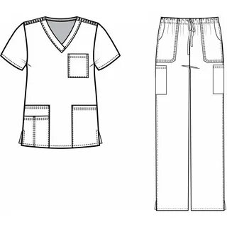 MedGear Womens Scrubs Set Medical Uniform, 4-Pocket Top & Mu