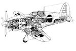Mitsubishi J2M3 Raiden Cutaway Drawing in High quality