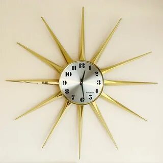 Vintage clock starburst sunburst Verichron wall clock Etsy V