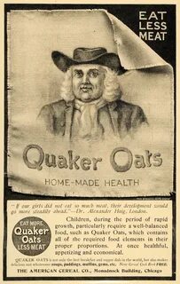 1899 Ad Quaker Oatmeal Cereal Children Breakfast Foods - ORI