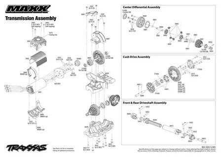 TRA89076-4-Or Traxxas Maxx ® (89076-4) Transmission Assembly