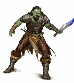 Male Half-Orc Fighter Rogue - Pathfinder PFRPG DND D&D 3.5 5