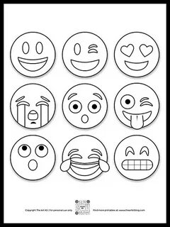 Free Printable Emoji Faces Emoji Coloring Pages : Emoji Colo