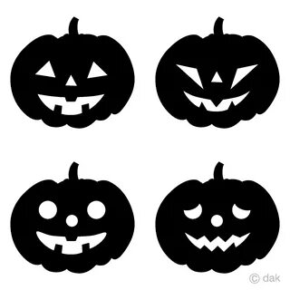 Four kinds of Silhouette pumpkin Clip Art Free PNG Image ｜ I