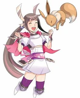 Heroine & Eevee, Happy - Characters & Art - Pokémon Conquest