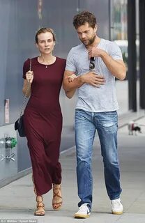 Diane Kruger looks ravishing in red maxi dress for a stroll 