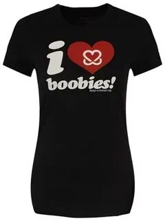 Keep A Breast I Love Boobies Ladies Black T-Shirt - Buy Onli