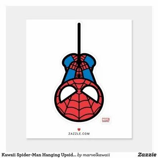Kawaii Spider-Man Hanging Upside Down Sticker Zazzle.com Kaw