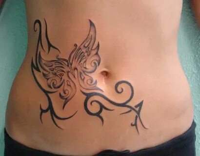 Abdomen mujer. Tribal butterfly tattoo, Tribal tattoos for w