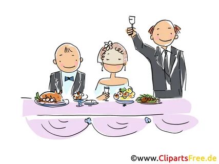 Toast at wedding table cartoon, clip art, picture, illustrat