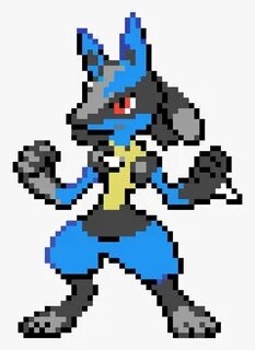 Lucario Pixel Art Png , Png Download - Pixel Art Pokemon Luc