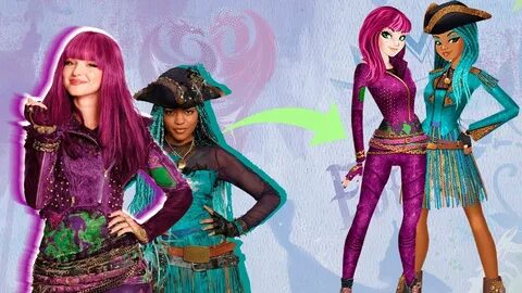 Disney Descendants 2 from movie to cartoon style - YouTube