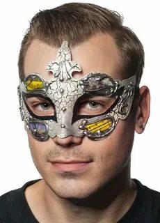 Masquerade Masks For Men - Masquerade Mask Antiqued Silver M