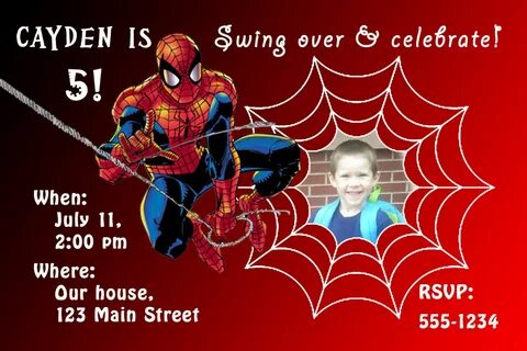 Birthday Invitation Spiderman Theme - Best Happy Birthday Wi