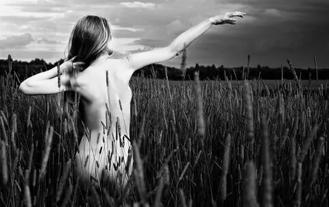 Free Images : grass, black and white, sky, girl, woman, hair