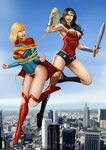 Commission: Wonder Woman vs Supergirl by iurypadilha.deviant