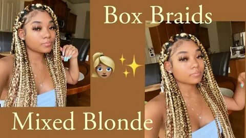 Mixed Blonde Box Braids Tutorial - YouTube
