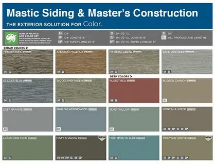 Gallery of mastic vinyl siding color chart maybe the cabin i