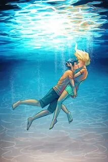 Percy Jackson - Percabeth - Underwater Kiss Sticker by Laura