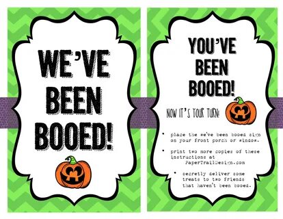 We've Been Booed Free Printable - Paper Trail Design