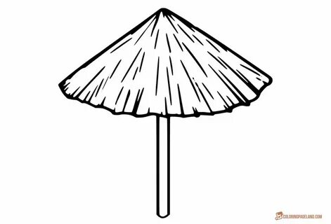 Wooden beach umbrella coloring drawing #beachumbrellapicture