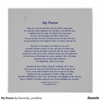 My Pastor Poster Zazzle.com Pastor appreciation poems, Pasto