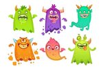 Cartoon monster ghost. Angry scary monsters mascot character