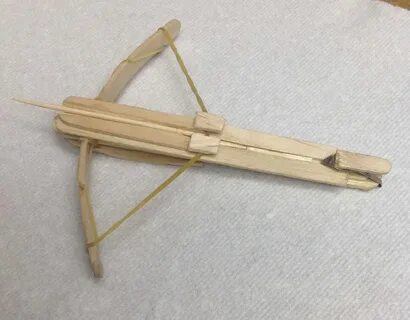 I also made a mini crossbow out of popsicle sticks. - Album 