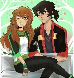 Keith and Pidge in their new red and green clothes from Volt