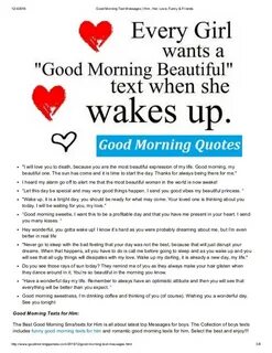 Cute Morning Texts For Him. Cute Love Quotes