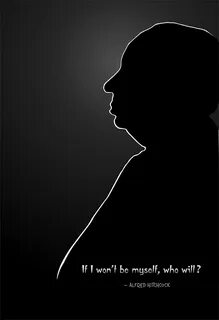 Alfred Hitchcock Silhouette and Quote Digital Art by Helena 